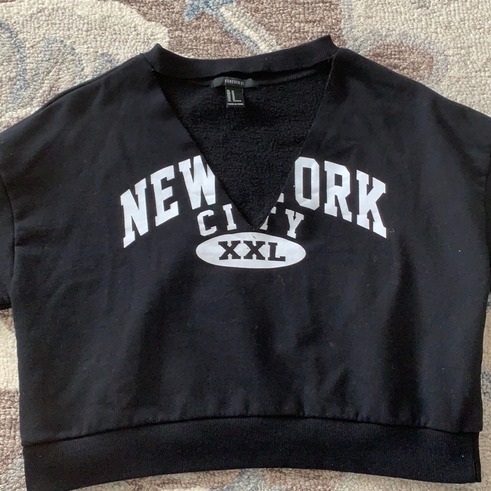 nyc long sleeve crop top